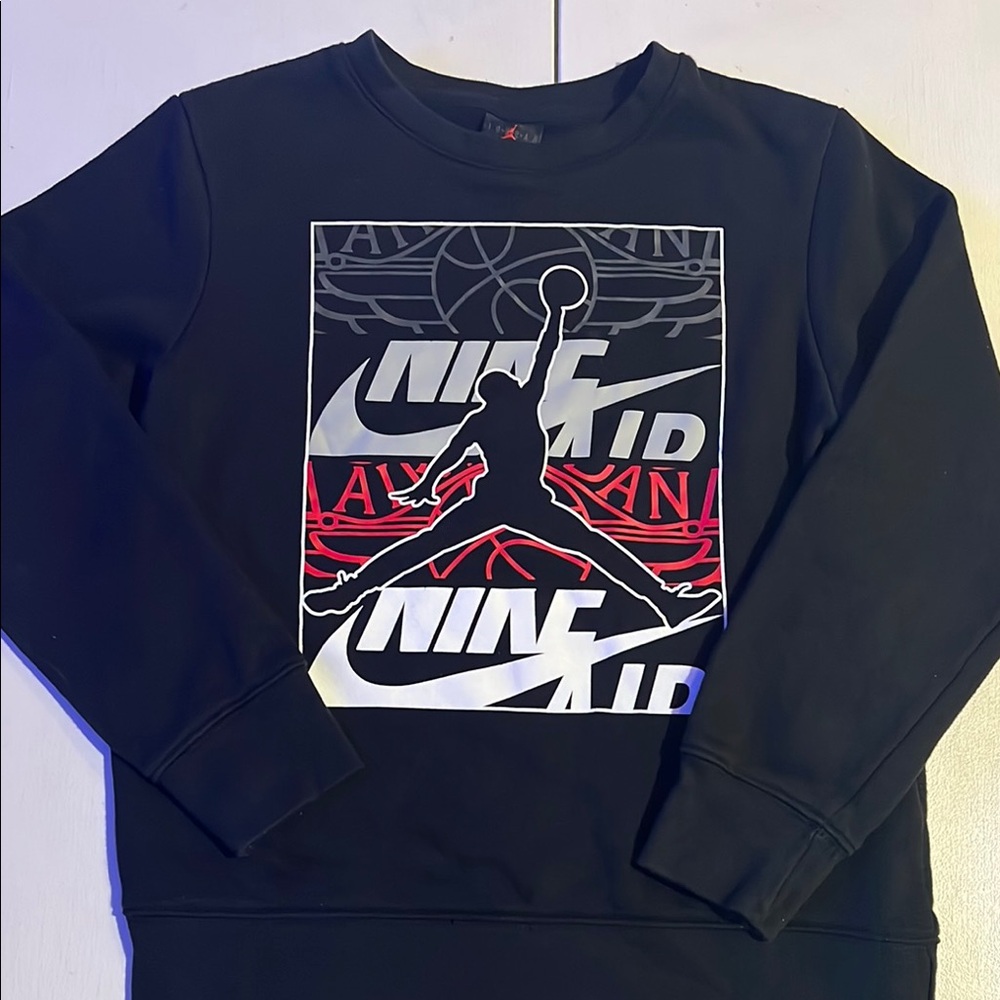 Nike Black Crewneck Sweater with White Logo